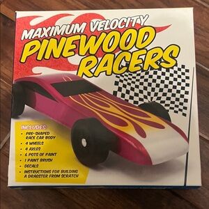 Pinewood Racers - Pink and White Race Car Kit